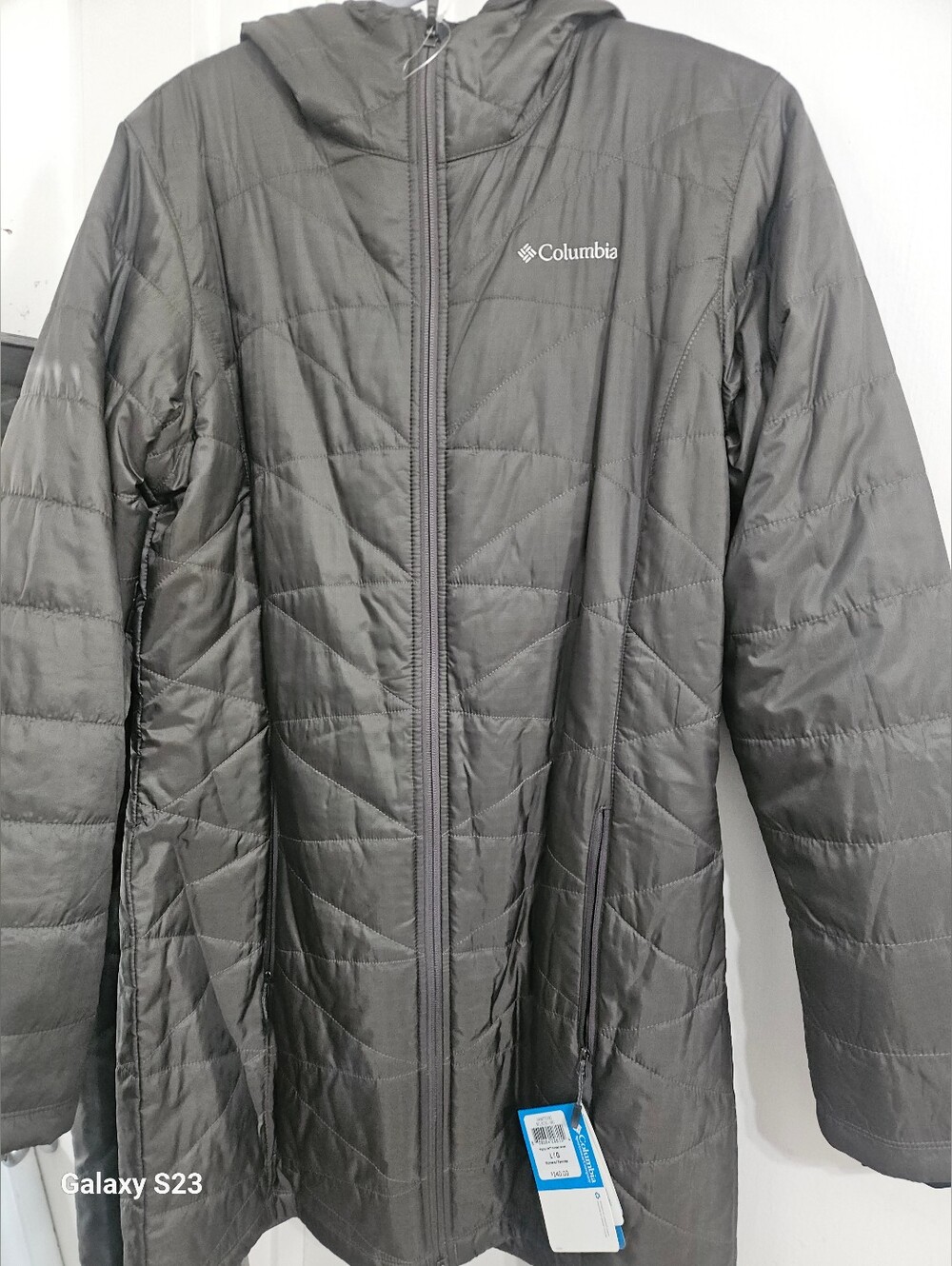 Columbia Women's  Gray Hooded Quilted Puffer Jacket